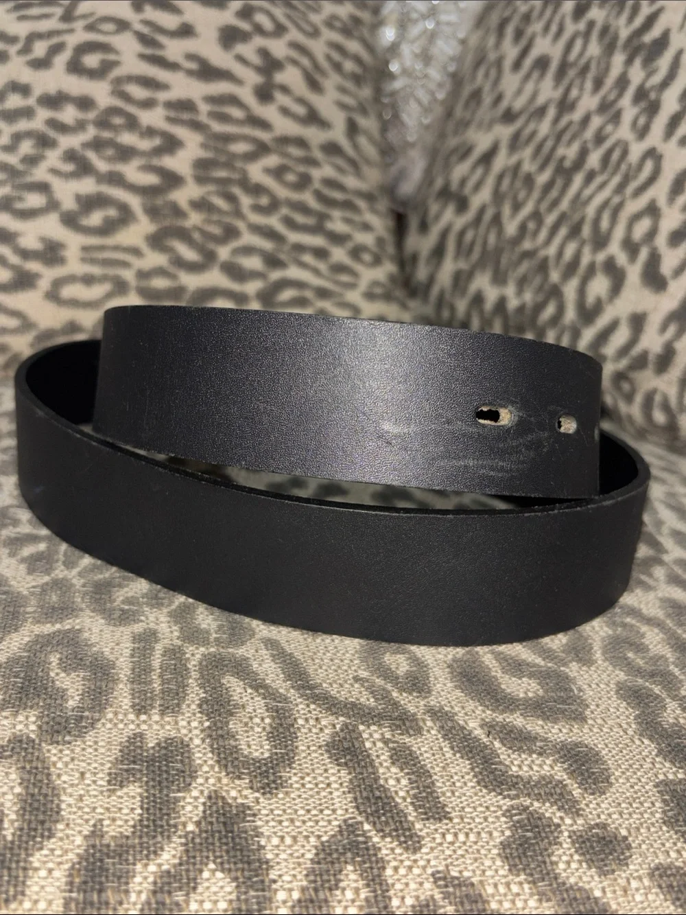 Black leather belt strap adjustable thick leather belt minimalist simple classic